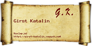 Girst Katalin névjegykártya